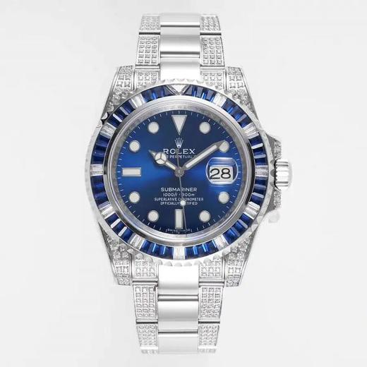 ROF劳li士SUB潜航者后镶钻定制版！每一颗钻石/彩宝均来自奥地利（施华洛世奇原产地）精钢表带，密底，男士腕表，自动机械机芯 商品图0