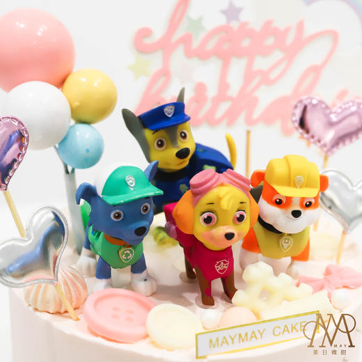 B3487“汪汪队·粉色系蛋糕”粉白底（送小朋友 儿童 周岁 ）（B类） 商品图2