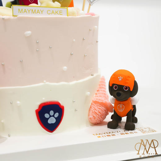 B3487“汪汪队·粉色系蛋糕”粉白底（送小朋友 儿童 周岁 ）（B类） 商品图4