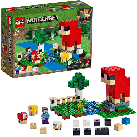 5702016370911 (积木玩具)乐高21153我的世界彩色羊毛农场儿童积木