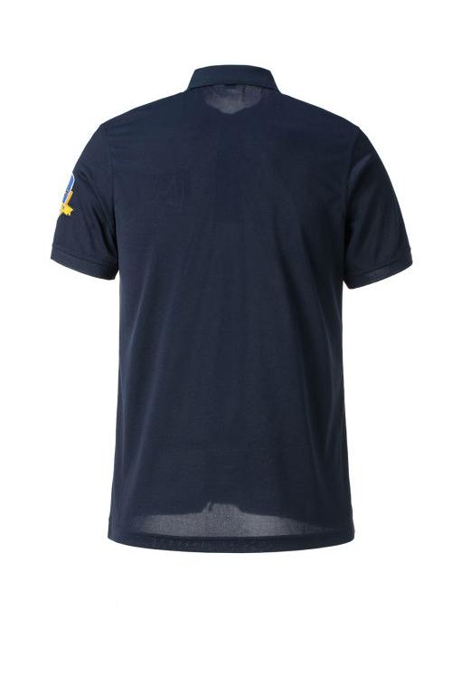 短袖POLO衫-CoolMax酷麦克斯-刺绣红旗和TBM八字作训徽章-藏蓝色 商品图2