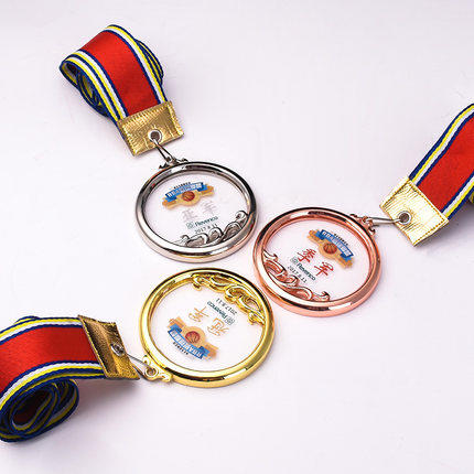 水晶奖牌挂牌定制定做创意马拉松运动会儿童比赛冠军奖章制作刻字 商品图3