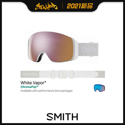 2021 Smith雪镜 4d mag asia fit 下曲面镜片粉色镜片白框 商品图0