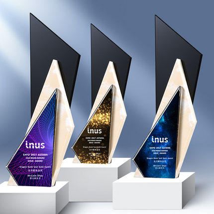 大理石彩色奖杯水晶定制刻字儿童比赛企业年会颁奖创意授权牌制作 商品图0