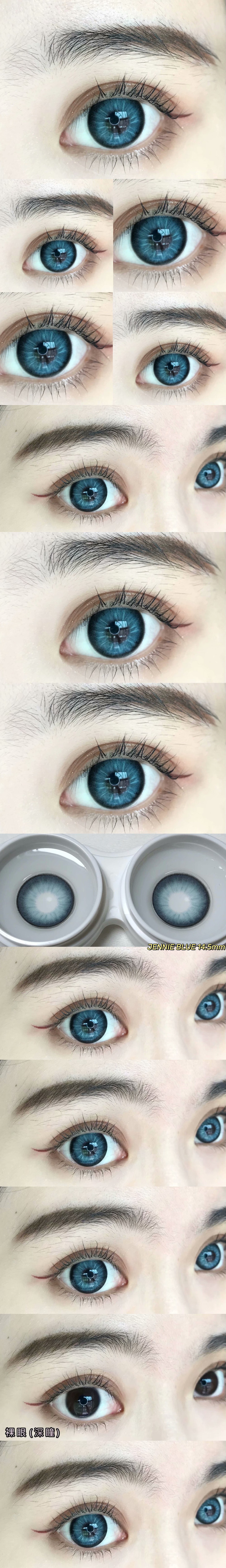 jennieblue蓝硅水凝胶约145mm瞳孔偏大可能会挡视线介意慎拍