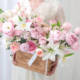 生日鲜花玫瑰花篮礼花送女生朋友爱人闺蜜领导长辈探望花店鲜花送货上门