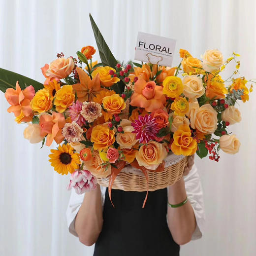 生日鲜花玫瑰花篮【蜜糖花篮】礼花送女生朋友爱人闺蜜领导长辈探望花店鲜花送货上门 商品图0