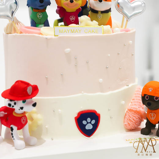 B3487“汪汪队·粉色系蛋糕”粉白底（送小朋友 儿童 周岁 ）（B类） 商品图5