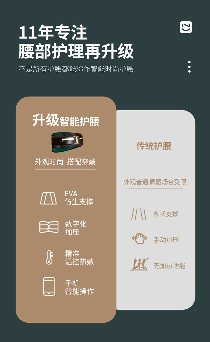诺泰时尚护理腰封电加热保暖发热腰围电热智能按摩护腰带腰椎间盘