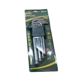 豪工亚光球头加长内六角扳手9件套/PC