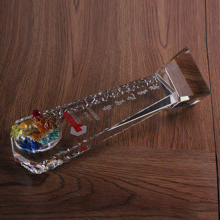 水晶琉璃奖杯奖牌定制定做刻字创意高档年会荣誉颁奖纪念礼品制作 商品图3