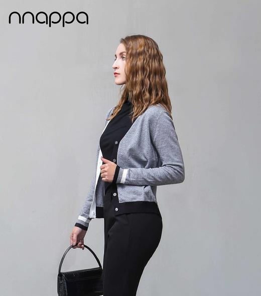 nnappa撞色边针织外套7199 商品图2
