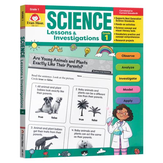 科学研究探索系列练习册 一年级 英文原版 Science Lessons and Investigations Grade 1 TE 美国加州小学英语教辅 英文版书 商品图0