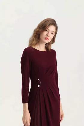 杉杉，2020，澳毛收腰连衣裙 品牌，杉杉 款号，11A420AJ