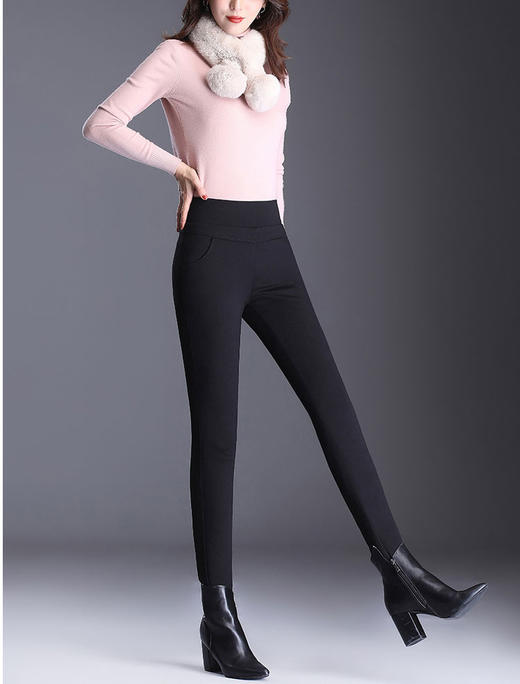 【现货】臣禾高腰羽绒侧边弹力绒踩脚打底裤S204060101 商品图3