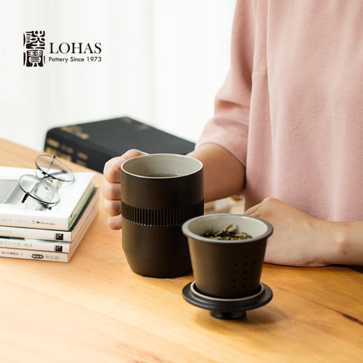 【彼达思】陆宝 合意盖杯陶瓷带茶滤办公室泡茶杯子老板领导会议水杯定制 商品图2