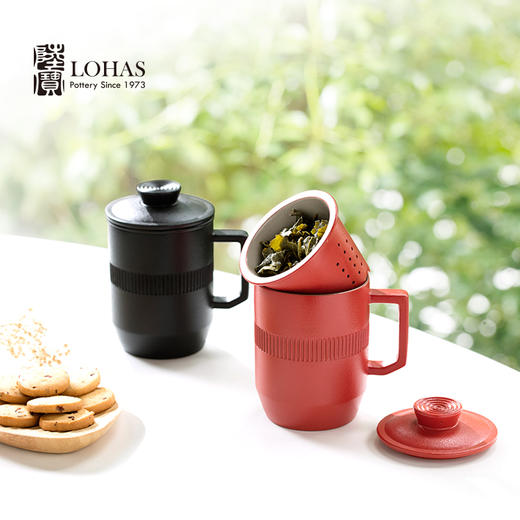 【彼达思】陆宝 合意盖杯陶瓷带茶滤办公室泡茶杯子老板领导会议水杯定制 商品图1