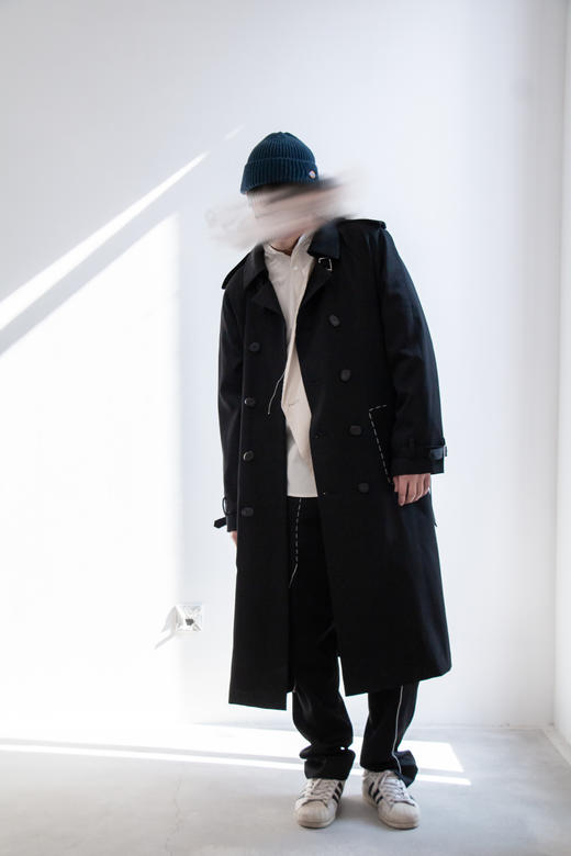 不对称拼接风衣-十点睡觉 商品图0