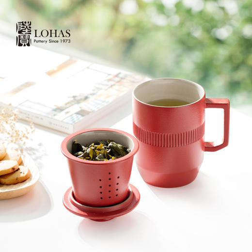 【彼达思】陆宝 合意盖杯陶瓷带茶滤办公室泡茶杯子老板领导会议水杯定制 商品图3