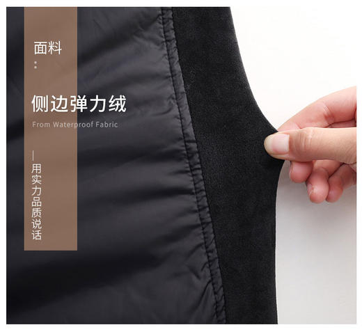 【现货】臣禾高腰羽绒侧边弹力绒踩脚打底裤S204060101 商品图4