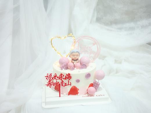 祝寿款 寿星婆 粉色系 爱心灯 贺寿蛋糕 商品图2