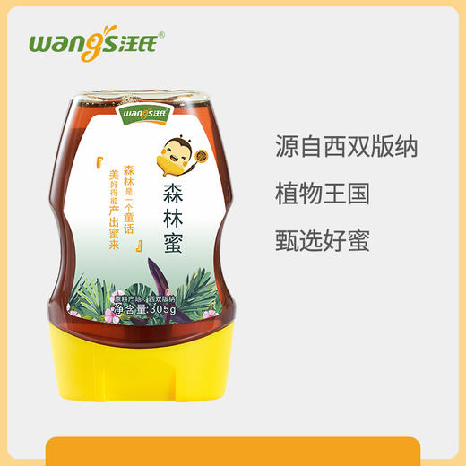 【优惠券商品 】汪氏蜂蜜 森林蜜305克/瓶 商品图1