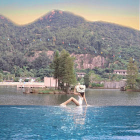 【无边际泳池温泉套房】月泉湖居酒店 钓台房（亲水大床房）/钓台院（2房1厅）