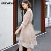 oldcolour夏季时尚圆领收腰复古宫廷风中袖连衣裙M13102458 商品缩略图2