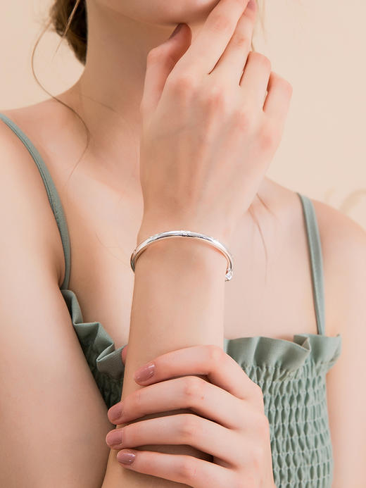 Winy9999足银心心相印手镯送女友闺蜜节日生日礼物 商品图1