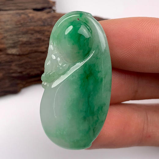 派瑞翡翠 翡翠挂件 糯种 飘绿花 商品图1