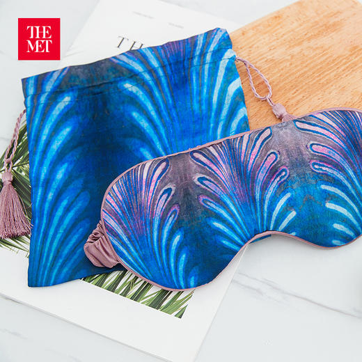 大都会艺术博物馆Tiffany系列羽毛印花真丝眼罩遮光舒适睡眠实用 商品图3