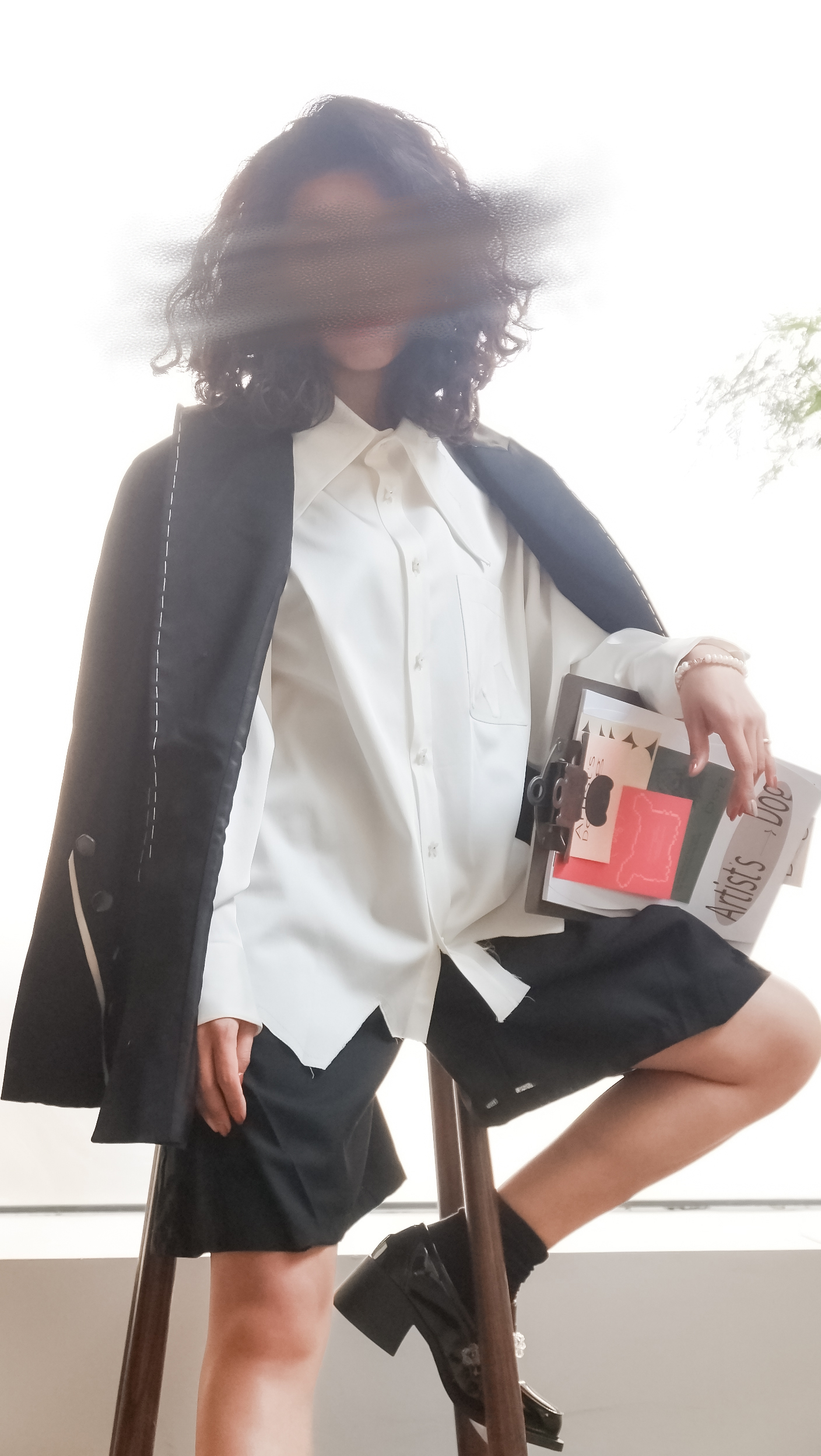 后中及两侧开叉西装-十点睡觉