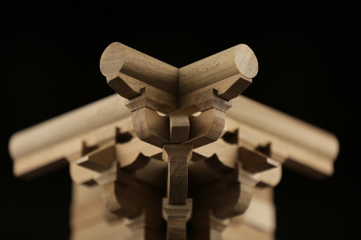 唐式建筑榫卯斗拱积木古代建筑智慧拼装乐趣