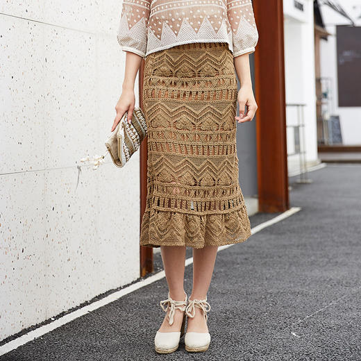oldcolour时尚蕾丝气质显瘦半身裙女M13063411 商品图1