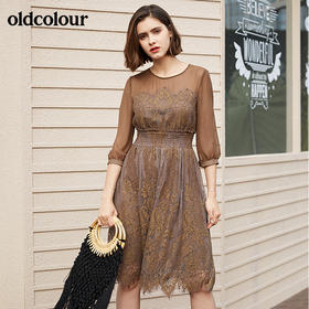 oldcolour中袖连衣裙M13102406