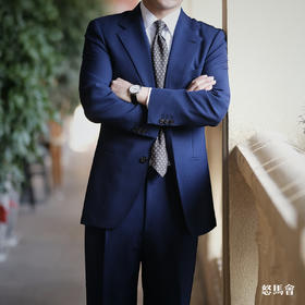 Hardy Minnis Fresco III Original 强捻抗皱藏蓝色意式全麻衬套装