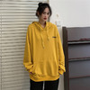 百搭长袖纯色卫衣女韩版新款秋季百搭宽松连帽学生休闲简约上衣潮 商品缩略图1