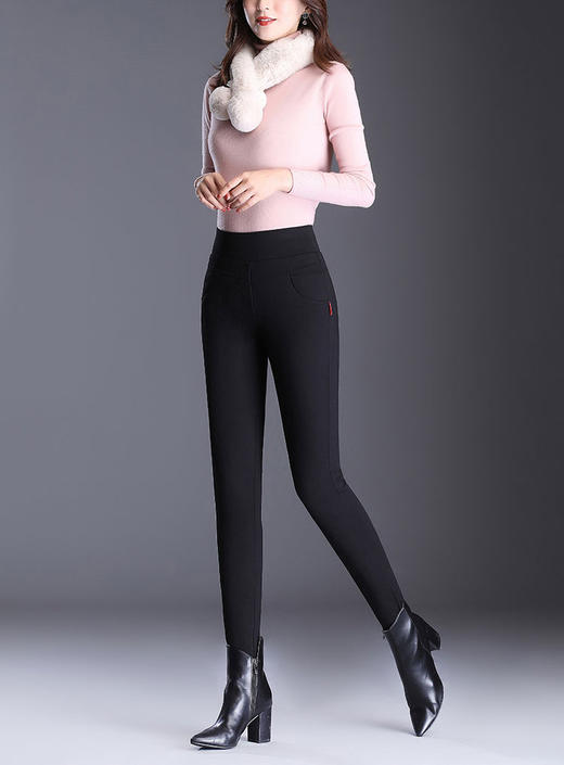 【现货】臣禾高腰羽绒侧边弹力绒踩脚打底裤S204060101 商品图2