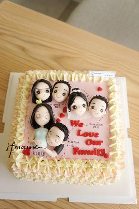 「翻糖」奶油蛋糕加翻糖装饰 人头定制款