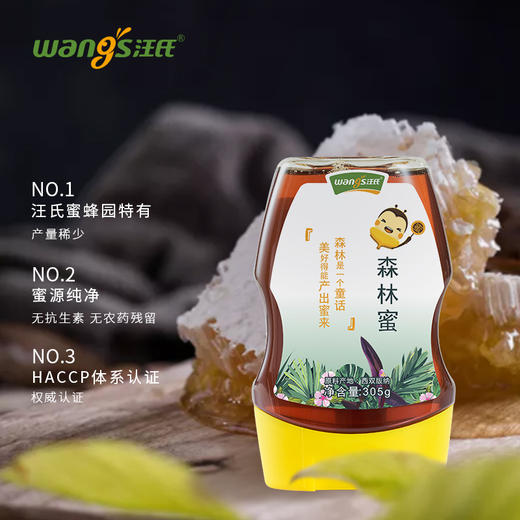 【优惠券商品 】汪氏蜂蜜 森林蜜305克/瓶 商品图3