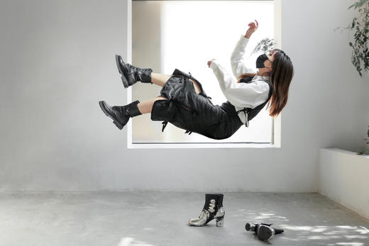 pu夹层半裙-十点睡觉 商品图0