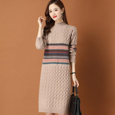 mn-378-al 2020年新款款宽松连衣裙时尚女装毛衣打底裙针织秋冬