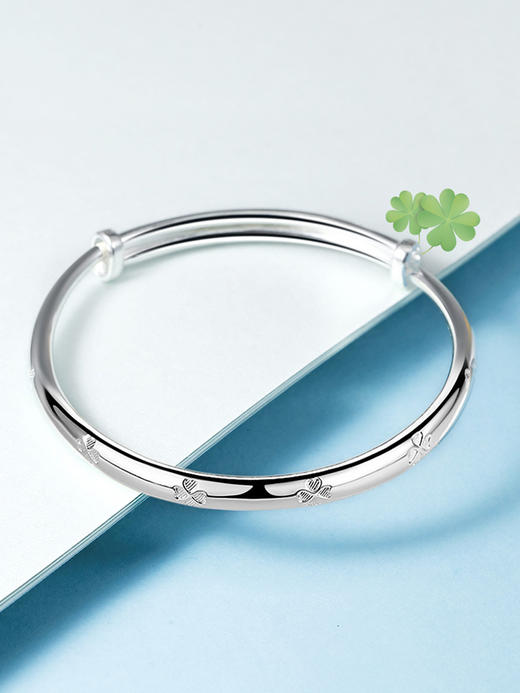 Winy9999足银心心相印手镯送女友闺蜜节日生日礼物 商品图2