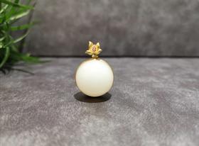 【御珠宫坊】金镶羊脂白玉吊坠