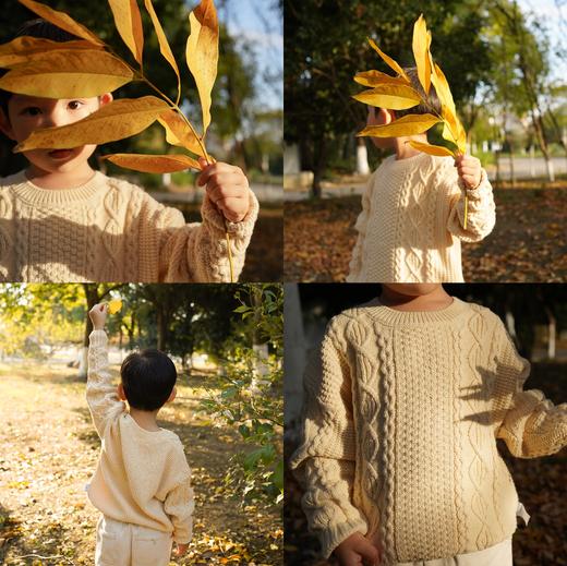 【100元任选5件】奶油系亲子款-温柔慵懒的多色圆领麻花毛衣~dzx801 商品图1