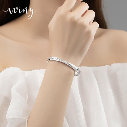Winy9999足银浪漫相遇手镯送女友闺蜜节日生日礼物 商品图1