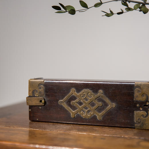 清代  紫檀方胜纹拜帖盒 商品图1