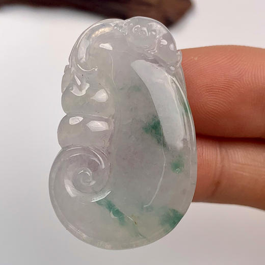派瑞翡翠 翡翠挂件 糯种 飘蓝花 商品图2