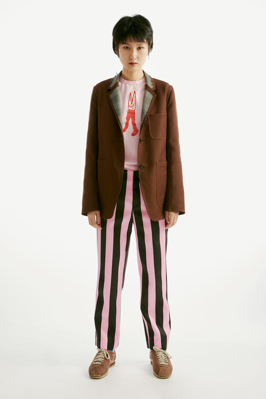 Boundless没边 粉红黑色条纹长裤 商品图0