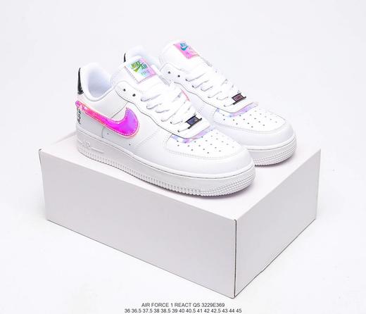 耐克Nike Air Force1 AF1白镭射纯白电玩像素空军低帮板鞋 商品图1